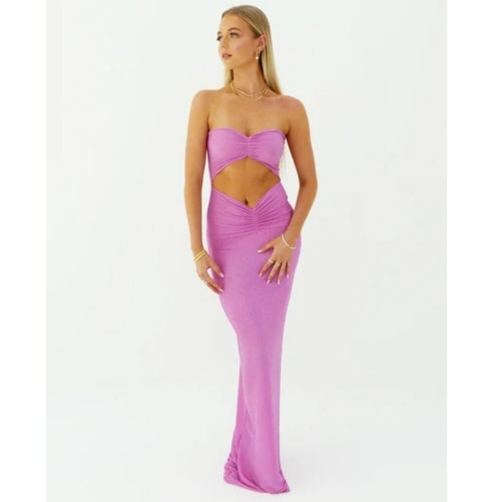 Women's New HNTR‎ the Label Yasmin Shimmer Dress Pink Size Medium